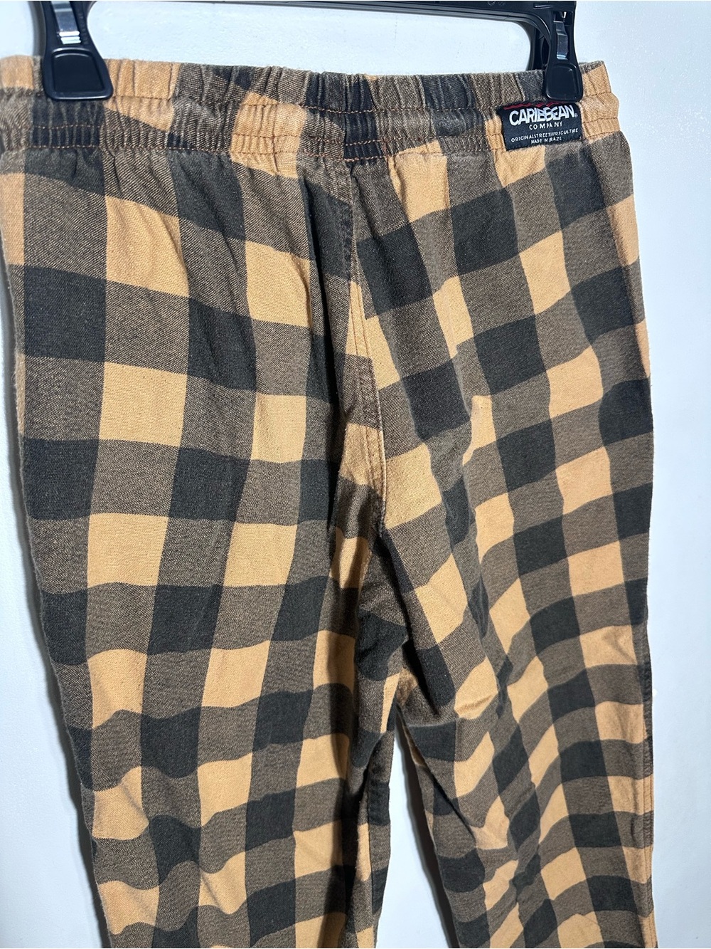 Caribbean Buffalo Plaid Cotton Pants in Black and Tan - Picture 5 of 9